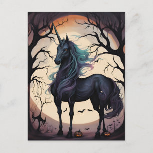 Cartão Postal Halloween Unicorn