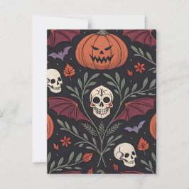 Cartão Postal Halloween Vibes Pattern