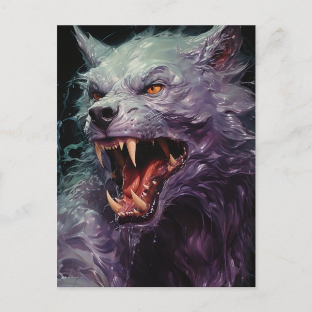 Cartão Postal Halloween Werewolf (Frente)
