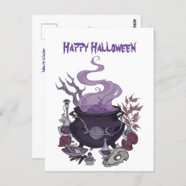 Cartão Postal Halloween Witch Brew