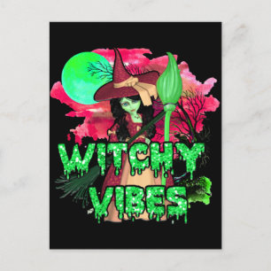 Cartão Postal Halloween Witchy Vibes