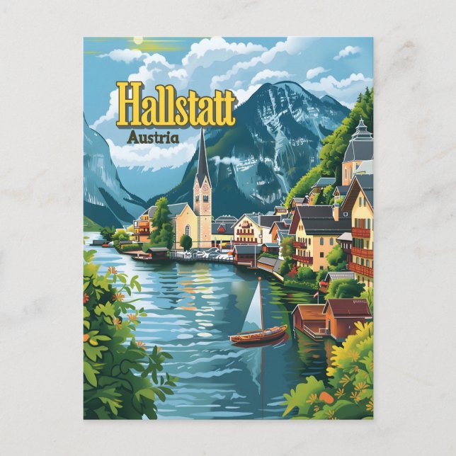 Cartão Postal Hallstatt Áustria (Frente)