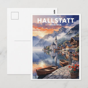 Cartão Postal Hallstatt Áustria Viagem Vintage