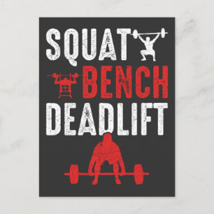 Cartão Postal Halterofilismo de Gym com Deadelevador Quadrado