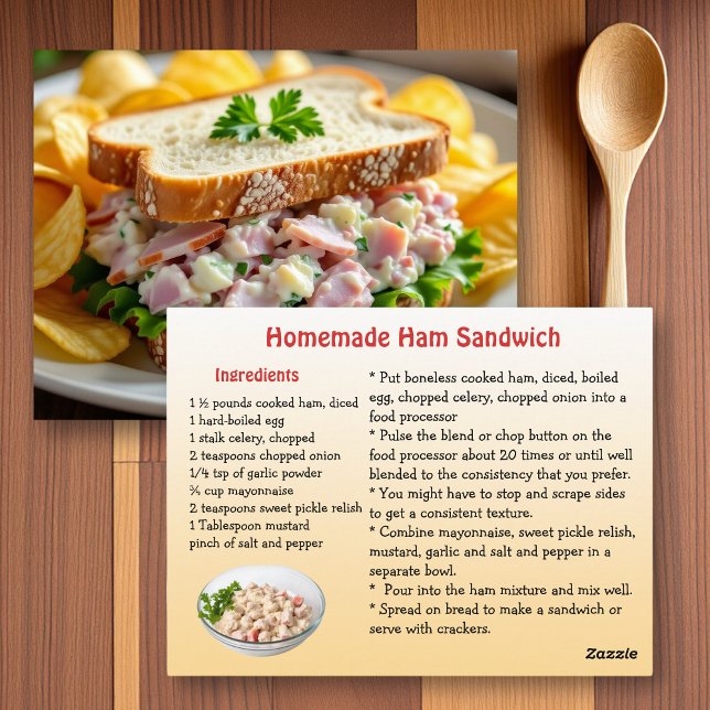 Cartão Postal Ham Salad Recipe Card (Criador carregado)