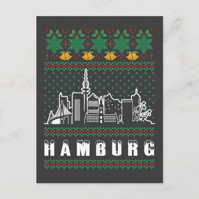 Cartão Postal Hamburg Germany Ugly Christmas (Frente)
