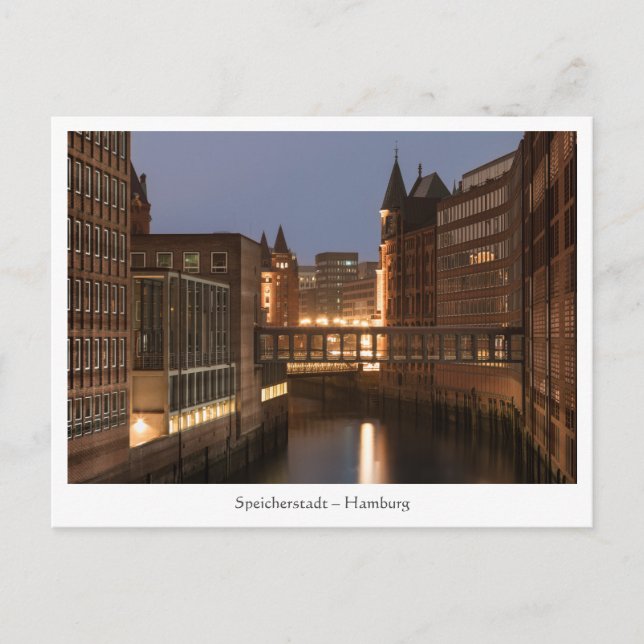 Cartão Postal Hamburg Speicherstadt (Frente)