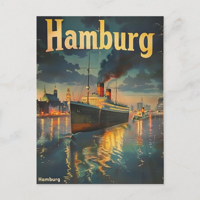 Cartão Postal Hamburg Vintage (Frente)