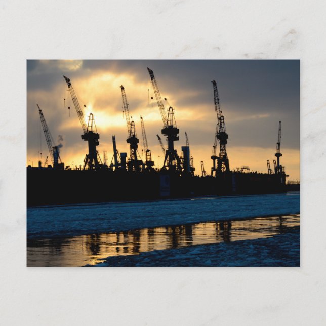 Cartão Postal Hamburger Hafen Sonnenuntergang - Hamburgo (Frente)