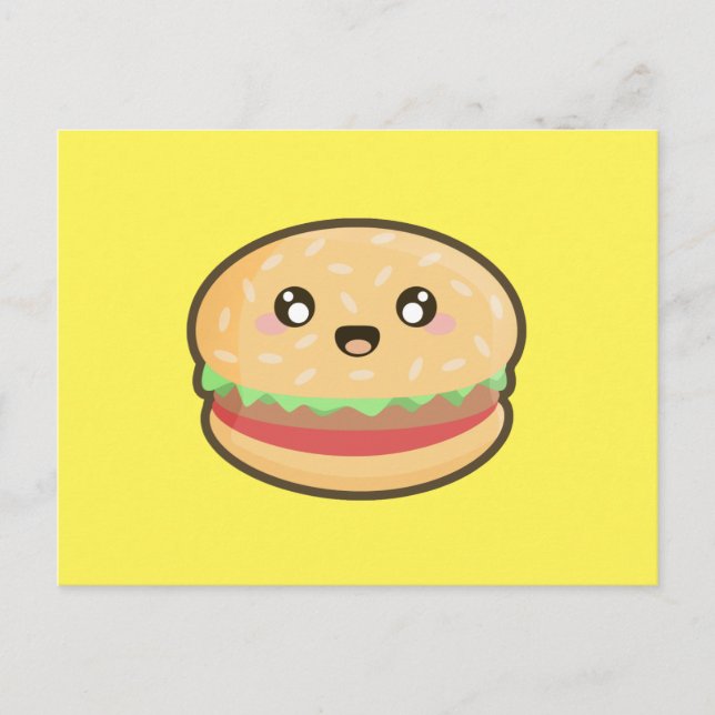 Cartão Postal Hamburger Kawaii (Frente)