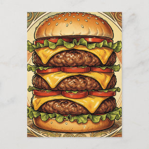Cartão Postal Hamburger Triplo Ornado