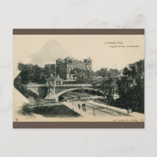 Cartão Postal Hamburgo 1900 Helgolaenderweg e Seewarte