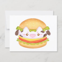 Cartão Postal Hambúrguer de Vaca Adorável