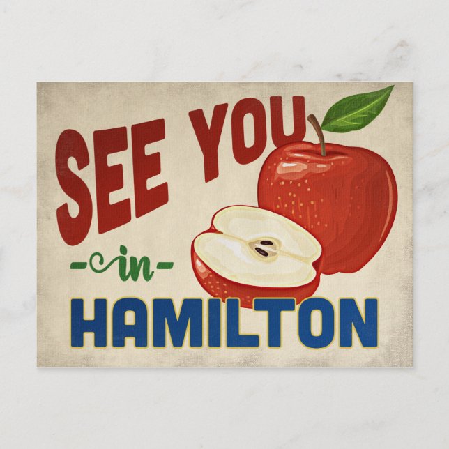 Cartão Postal Hamilton Ohio Apple - Viagens vintage (Frente)