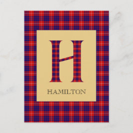 Cartão Postal Hamilton Tartan Monograma H