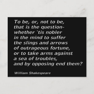 Cartão Postal `Hamlet` de William Shakespeare