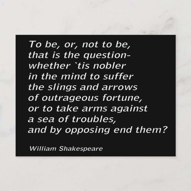 Cartão Postal `Hamlet` de William Shakespeare (Frente)