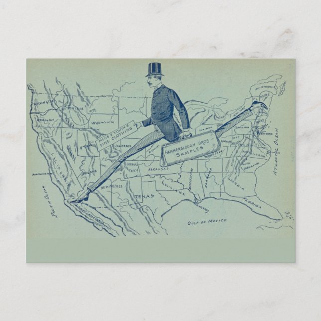 Cartão Postal Hammerslough Bros. Anúncio (Frente)