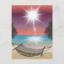 Cartão Postal Hammock no Beach Sunny Sky Zen