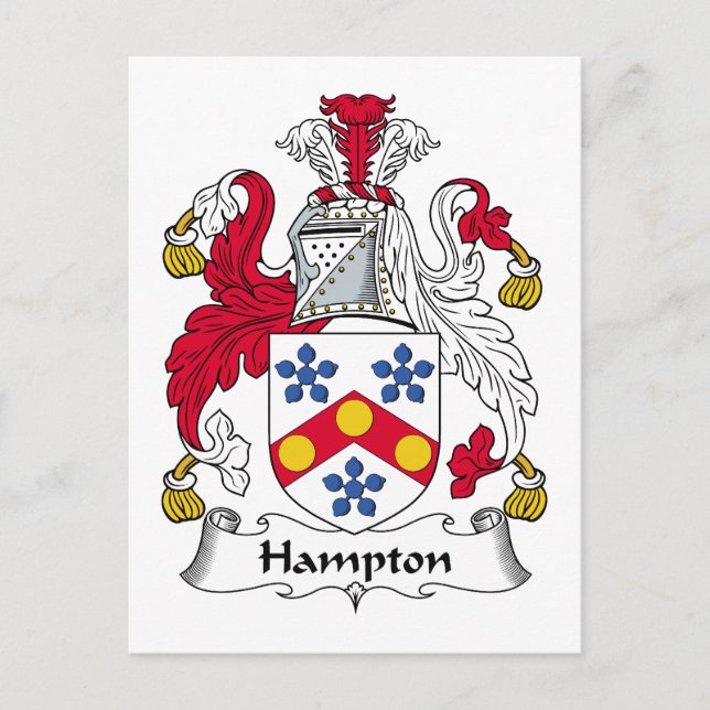Cartão Postal Hampton Family Crest (Frente)