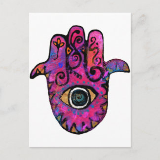 CARTÃO POSTAL ** HAMSA COR-DE-ROSA **