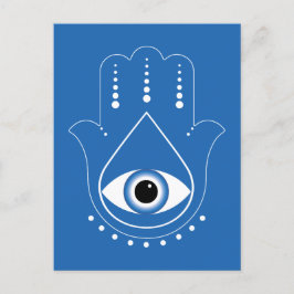 Cartão Postal Hamsa Mão Grego Mau Olho Azul