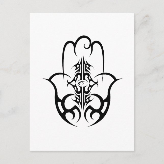 Cartão Postal HAMSA - preto e branco (Frente)