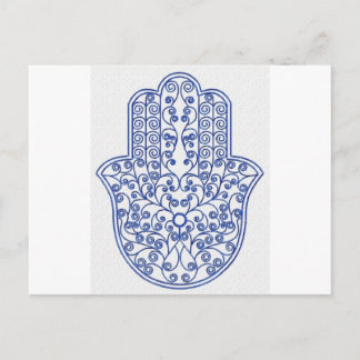 Cartão Postal hamsa*tunis*morocco*henna*azul