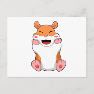 Cartão Postal Hamster com bochechas vermelhas
