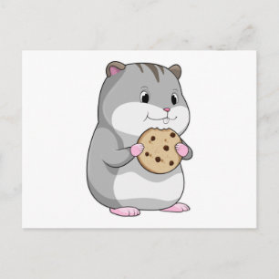 Cartão Postal Hamster com Cookie