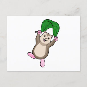 Cartão Postal Hamster com Parachute