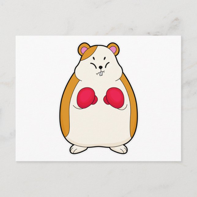 Cartão Postal Hamster como Boxer com luvas Boxing (Frente)