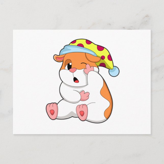 Cartão Postal Hamster dormindo com cabeçudo sonolento (Frente)