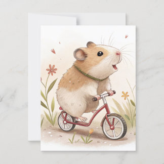 Cartão Postal Hamster Na Bike