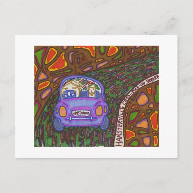 Cartão Postal hamster series-hamsterville cat-take service (Frente)