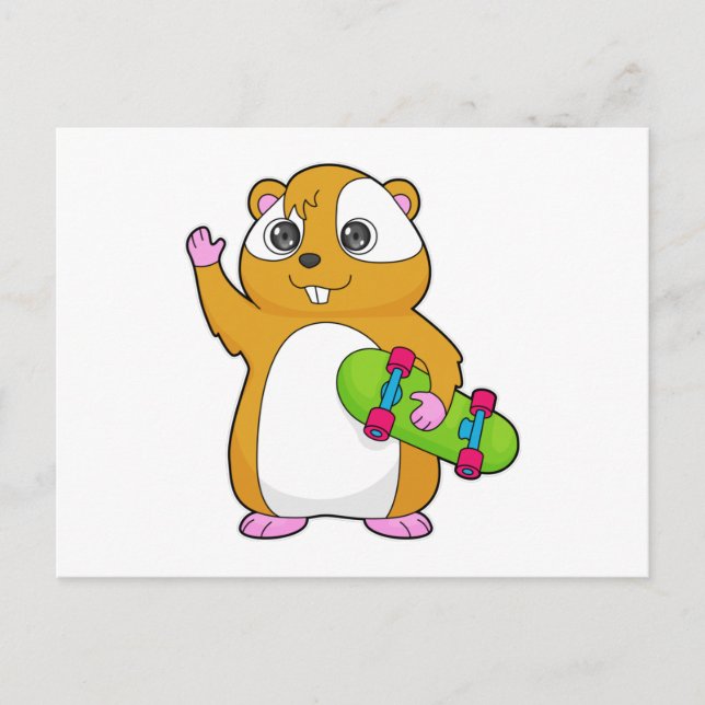 Cartão Postal Hamster Skater Skateboard (Frente)