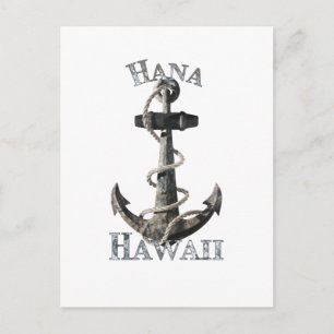 Cartão Postal Hana Hawaii Vacina Ancora Náutica Velejando