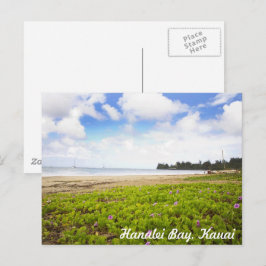 Cartão Postal Hanalei Bay, Kauai Hawaii, cena tropical de praia