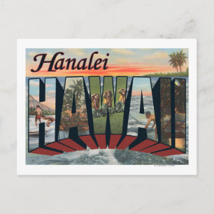 Cartão Postal Hanalei, Havaí - Cenas de Letras Grandes