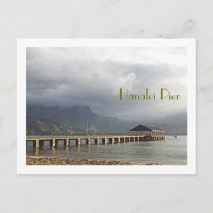 cartão postal, "HANALEI PIER WITH CLOUDS OVERHEAD"