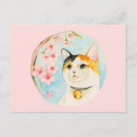 Hanami | Ilustração de Gato de Cartoon Japonês