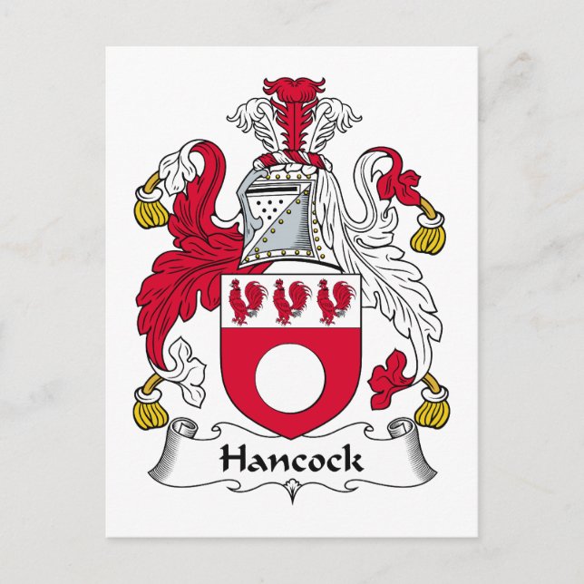 Cartão Postal Hancock Family Crest (Frente)