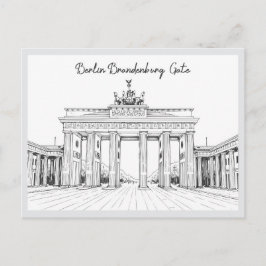 Cartão Postal Hand drawn Berlin Brandenburg Gate Germany