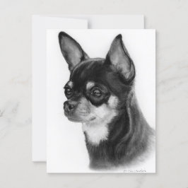 Cartão Postal Hand Drawn Chihuahua Head Study