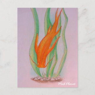 Cartão Postal Hand Drawn Koi Carp