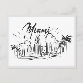 Cartão Postal Hand drawn Miami Florida USA