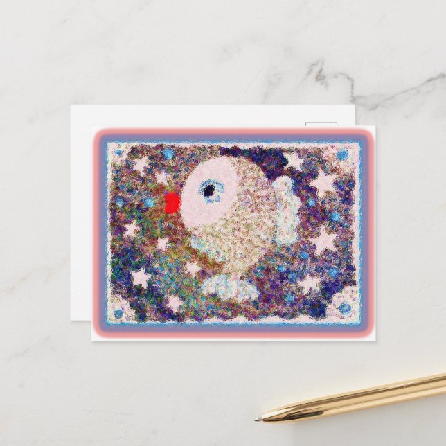 Cartão Postal Hand-painted watercolor fish  (Frente/Verso In Situ)