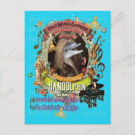 Cartão Postal Handolphin Funny Dolphin Animal Composer Handel