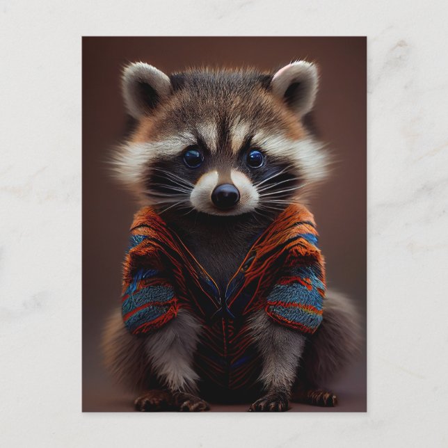 Cartão Postal Handsome Raccoon (Frente)