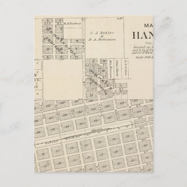 Cartão Postal Hanford, Condado de Tulare (Frente)